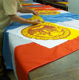 Coutny flag applique trimmed Coutny flag applique trimmed